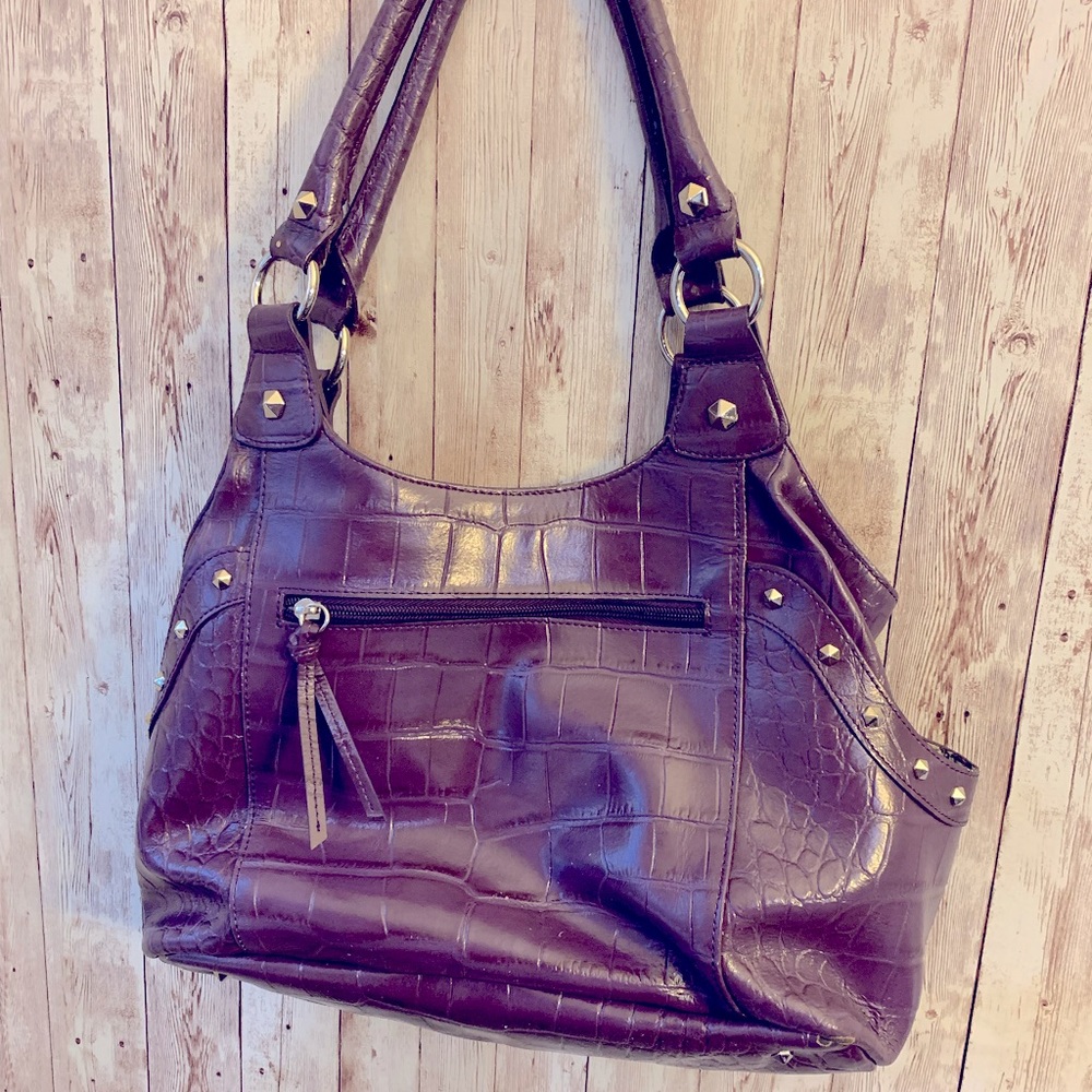 Harley Davidson purple croc bag